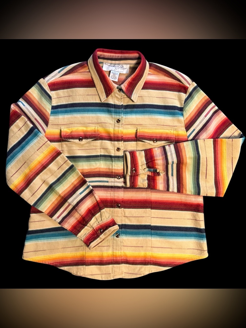 Vintage Tasha Polizzi for T.P. Saddleblanket & Co. multi-colored cotton shirt